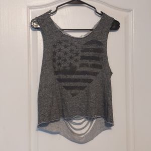 Grey torn back tshirt